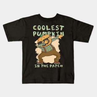 Coolest pumpkin in the patch funny dabbing pumpkin Kids T-Shirt